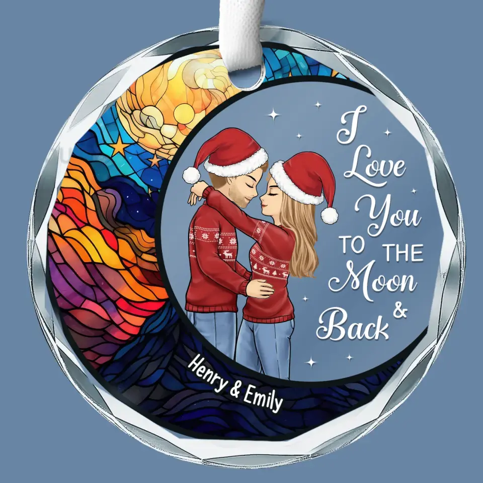 I Love You Today, Tomorrow, Forever - Couple Personalized Custom Circle Glass Ornament - Gift For Husband Wife, Anniversary - Image 2