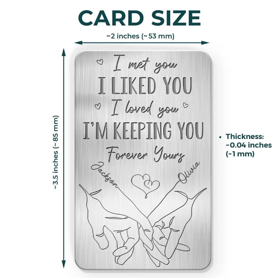 I Loved You, Forever Yours - Couple Personalized Custom Aluminum Wallet Card - Gift For Husband Wife, Anniversary - Image 4
