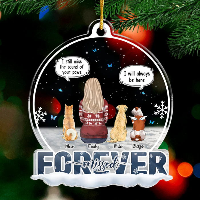I Miss You More Each Day - Memorial Personalized Custom Ornament - Acrylic Snow Globe Shaped - Sympathy Gift, Christmas Gift For Pet Owners, Pet Lovers - Image 2