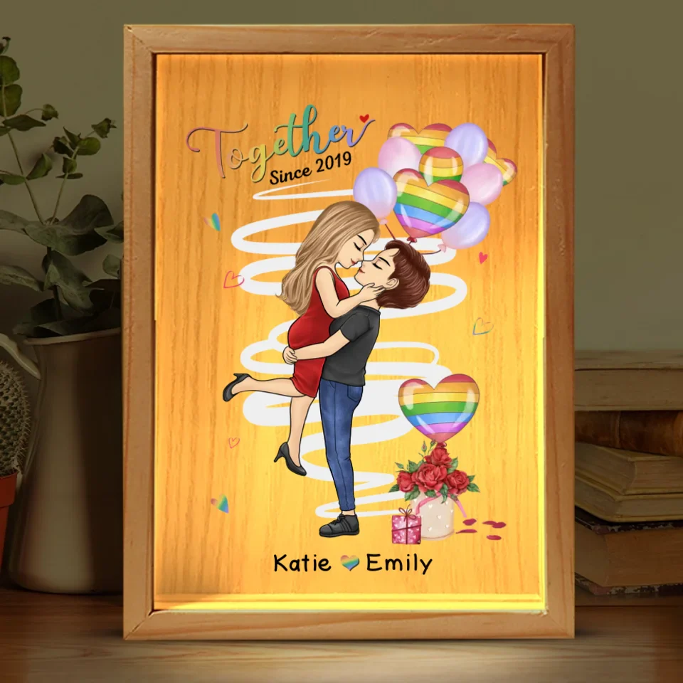 I Need You Like A Heart Needs A Beat - Couple Personalized Custom Frame Light Box - Gift For Husband Wife, Anniversary, LGBTQ+ - Image 2