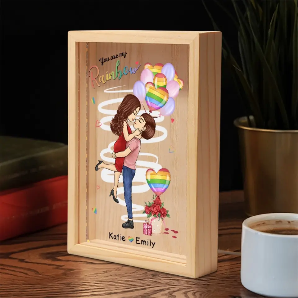 I Need You Like A Heart Needs A Beat - Couple Personalized Custom Frame Light Box - Gift For Husband Wife, Anniversary, LGBTQ+ - Image 3