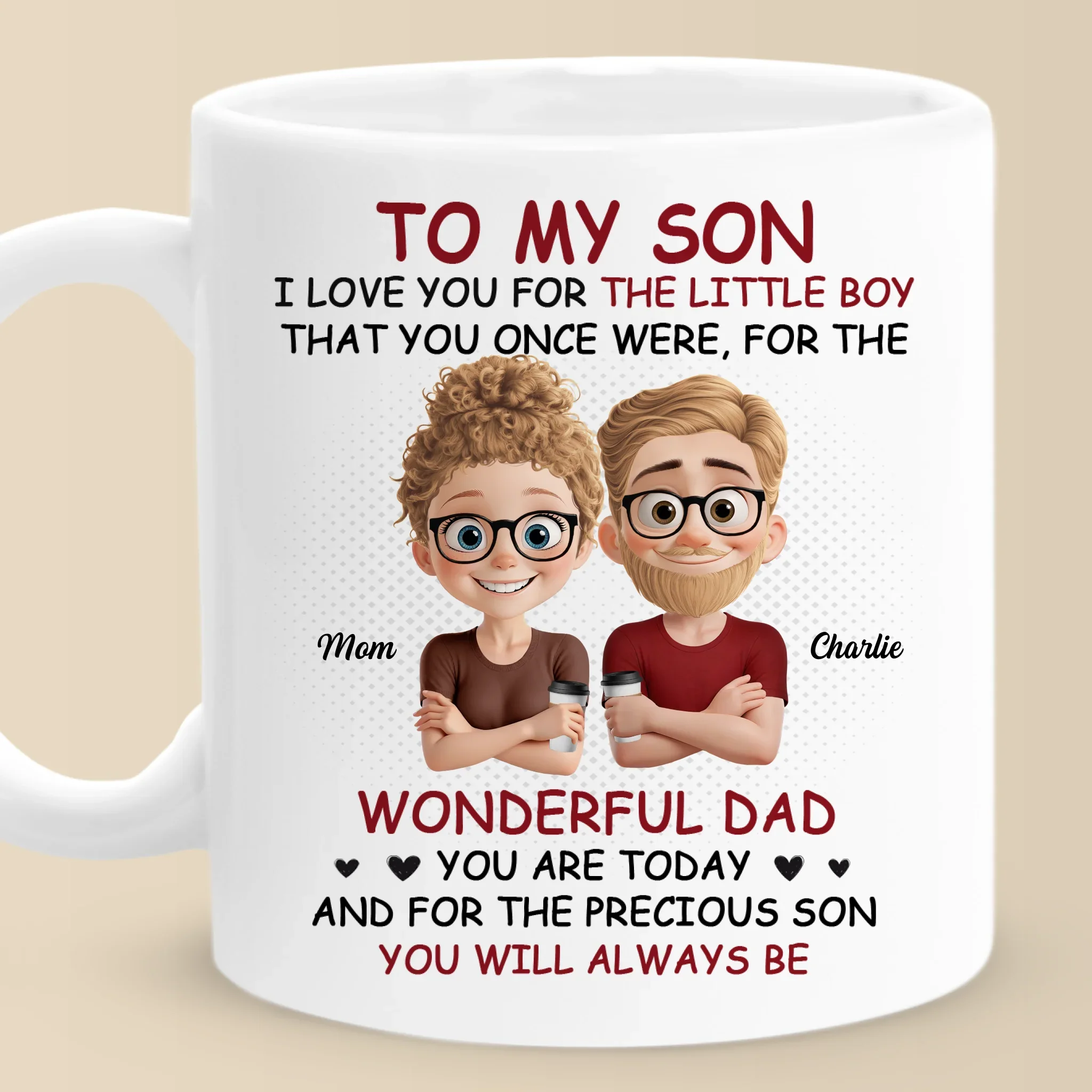 I See The Best Parts Of Me In You - Family Personalized Custom Mug - Father's Day, Gift For Son - Image 2