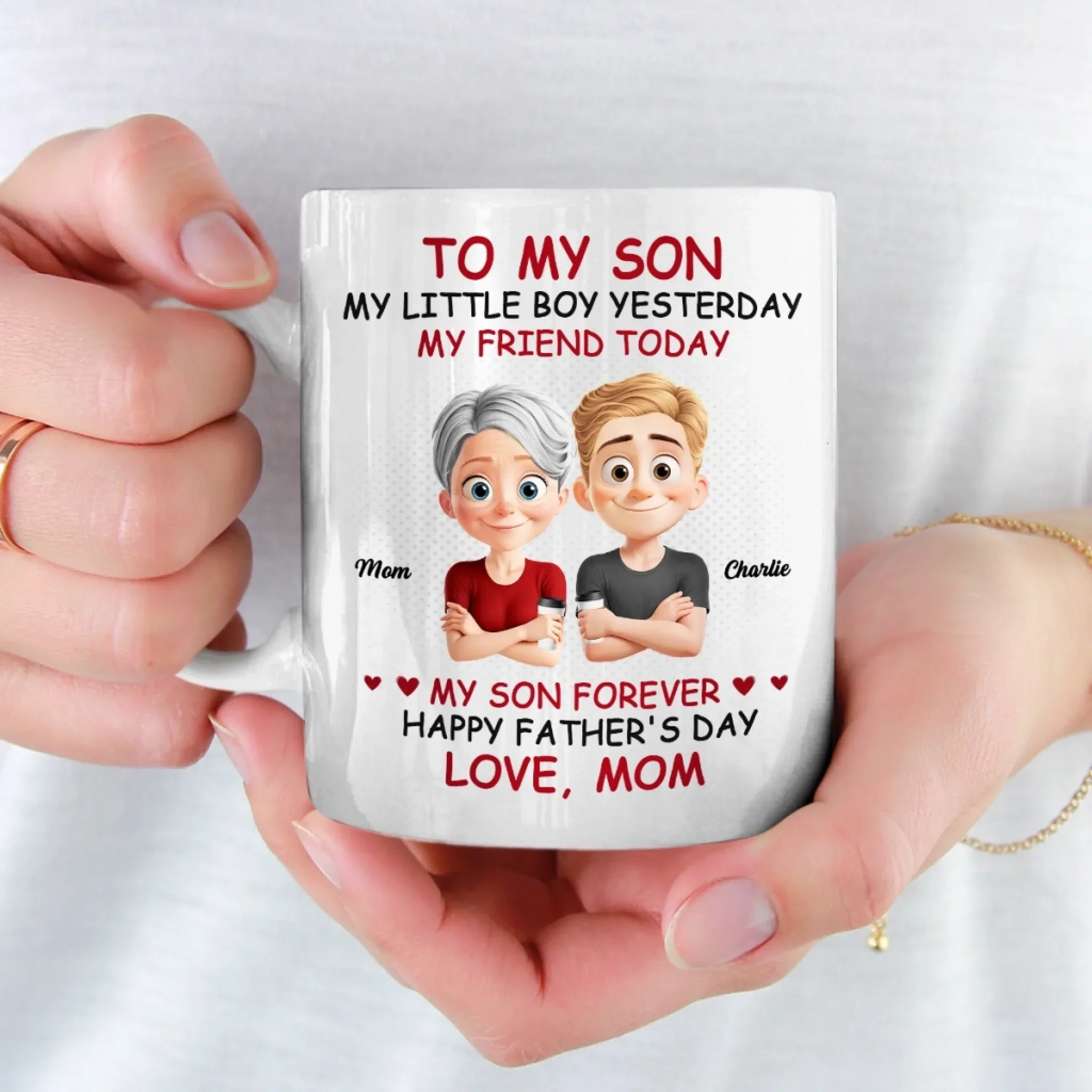 I See The Best Parts Of Me In You - Family Personalized Custom Mug - Father's Day, Gift For Son - Image 3