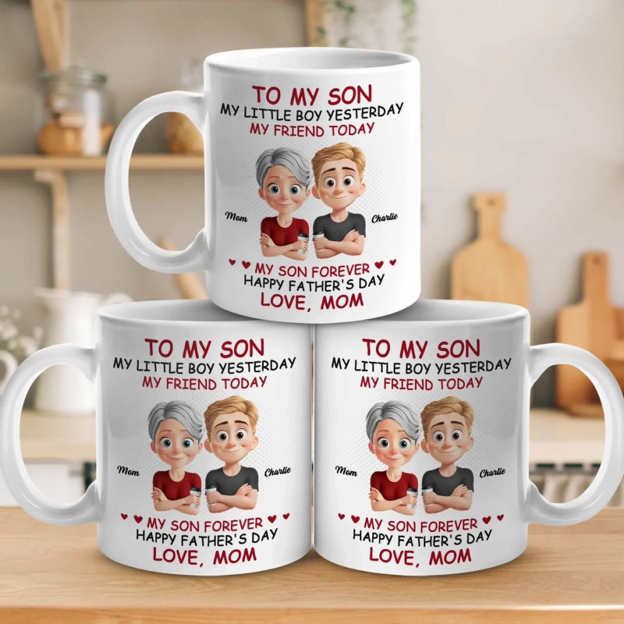I See The Best Parts Of Me In You - Family Personalized Custom Mug - Father's Day, Gift For Son - Image 4