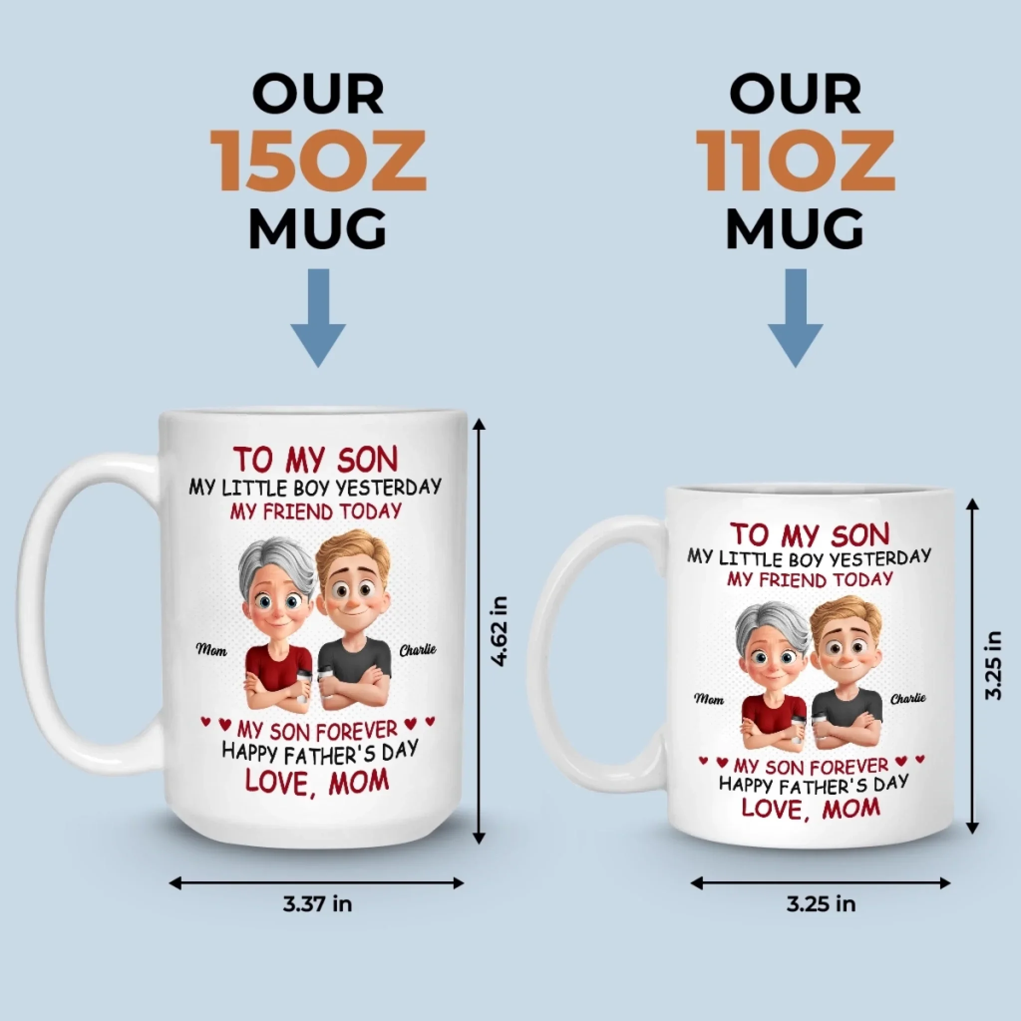 I See The Best Parts Of Me In You - Family Personalized Custom Mug - Father's Day, Gift For Son - Image 5