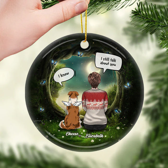 I Still Miss The Sound Of Your Paws - Personalized Custom Round Shaped Ceramic Christmas Ornament - Memorial Gift, Sympathy Gift, Christmas Gift - Image 2