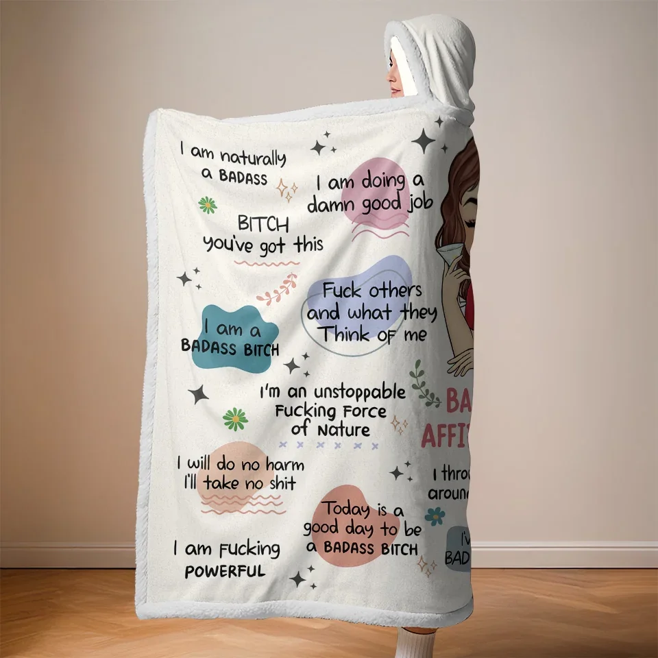 I Throw Confidence Around Like Confetti - Affirmation Personalized Custom Snuggle Blanket, Hoodie Blanket - Gift For Yourself - Image 5