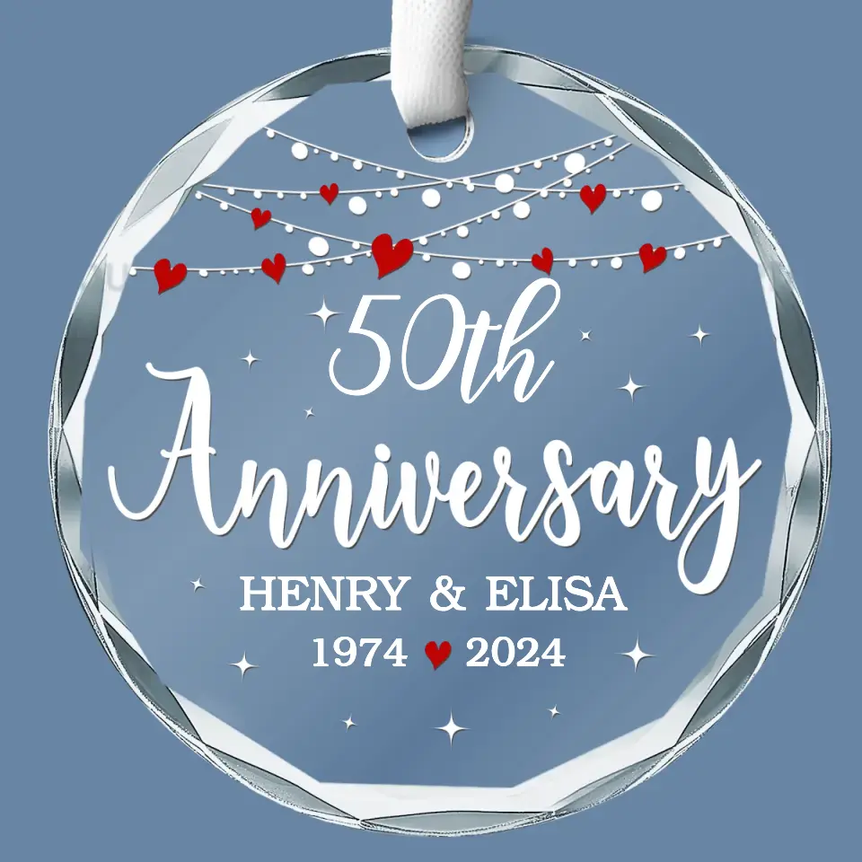 I Want To Be With You Until My Last Page - Couple Personalized Custom Circle Glass Ornament - Gift For Husband Wife, Anniversary - Image 2