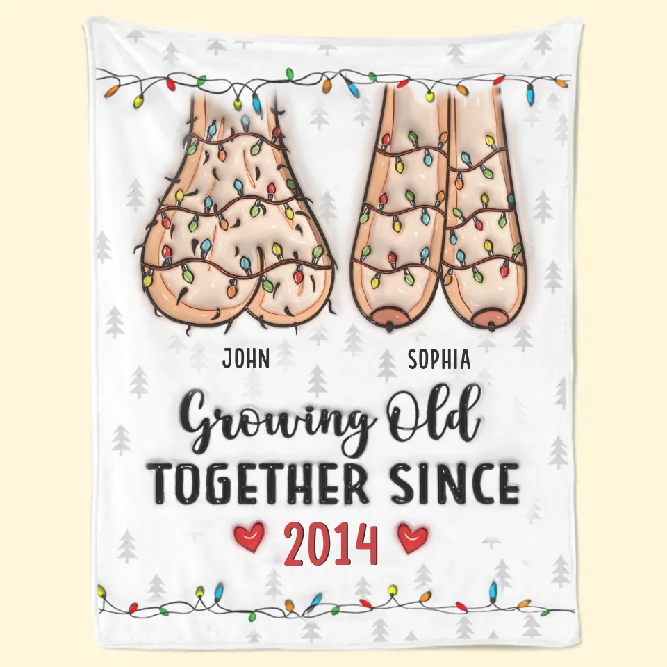 I Want To Spend The Rest Of My Life With You, Growing Old Together - Couple Personalized Custom 3D Inflated Effect Printed Blanket - Christmas Gift For Husband Wife, Anniversary - Image 2
