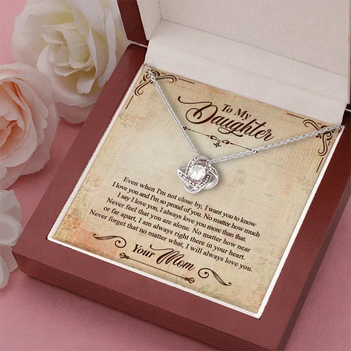I Will Always Love You - Mom To Daughter, Love Knot Necklace - Image 4