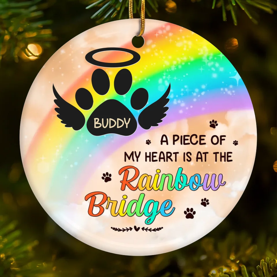 I Wish The Rainbow Bridge Had Visiting Hours - Memorial Personalized Custom Ornament - Ceramic Heart Shaped - Sympathy Gift, Christmas Gift For Pet Owners, Pet Lovers - Image 6