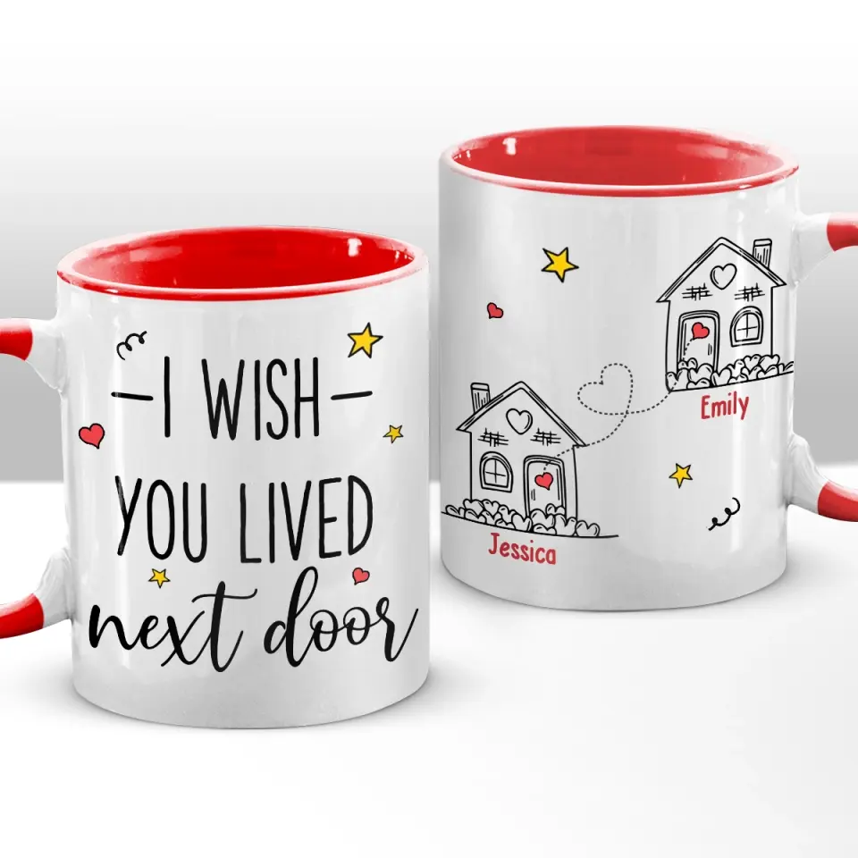 I Wish We Lived Closer - Bestie Personalized Custom Accent Mug - Gift For Best Friends, BFF, Sisters - Image 2