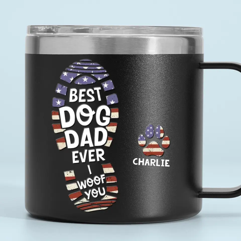 I Woof You Every Day - Dog Personalized Custom 14oz Stainless Steel Tumbler With Handle - Gift For Pet Owners, Pet Lovers - Image 5