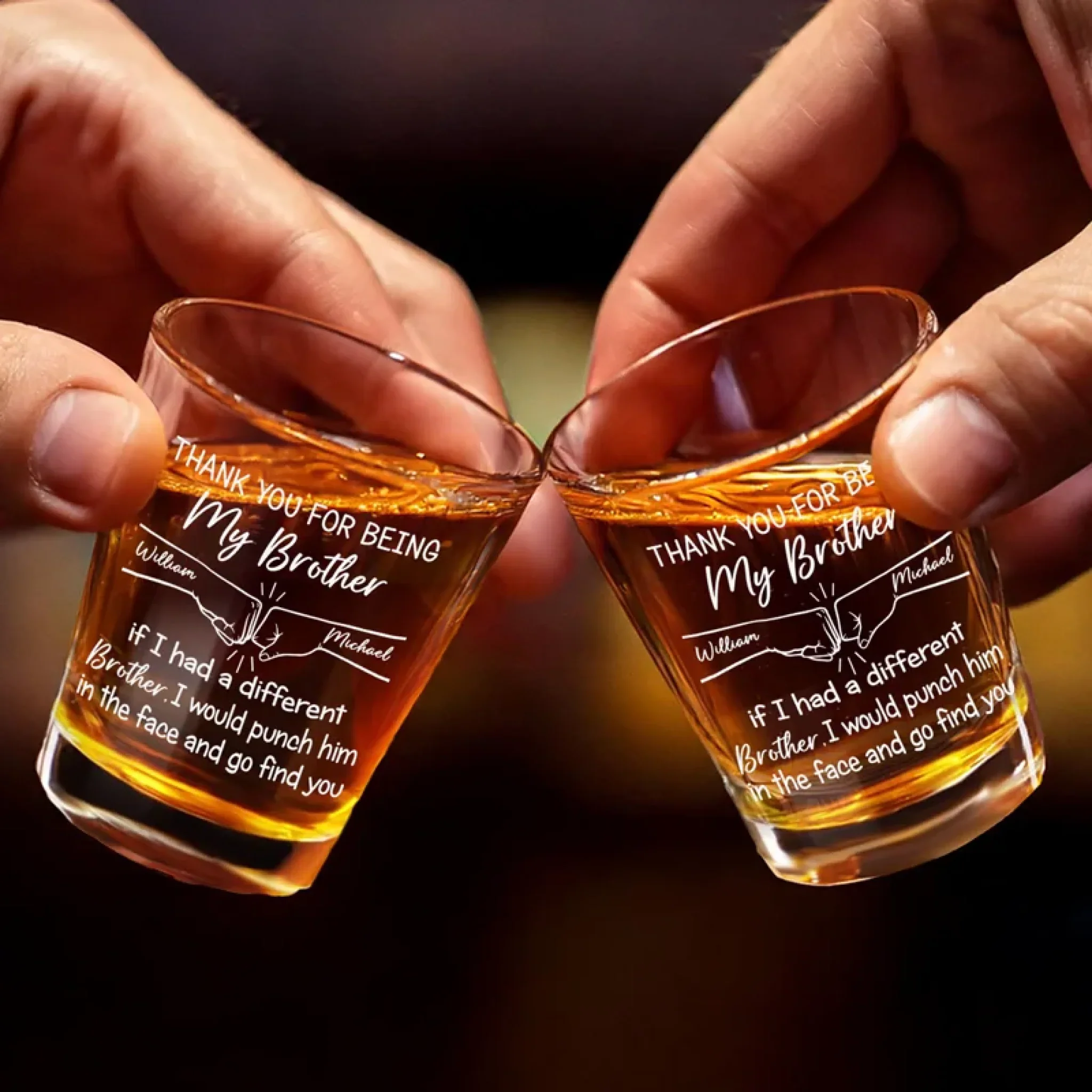 I Would Punch Him In The Face And Go Find You - Family Personalized Custom Shot Glass - Gift For Family Members - Image 3