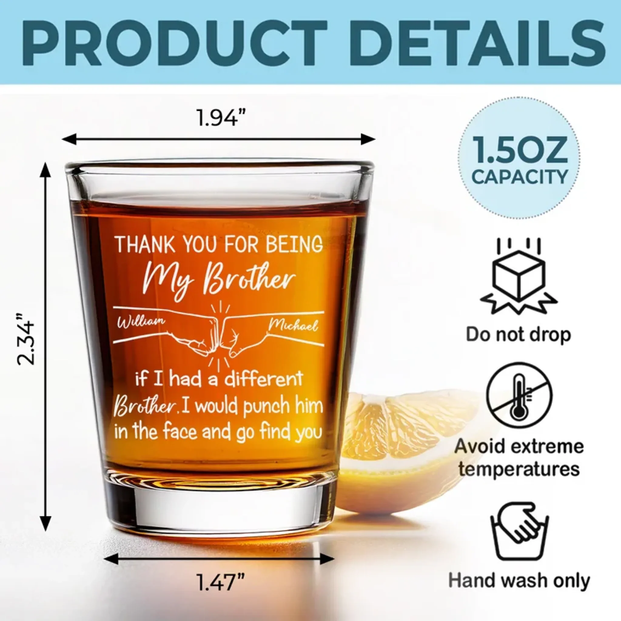 I Would Punch Him In The Face And Go Find You - Family Personalized Custom Shot Glass - Gift For Family Members - Image 5