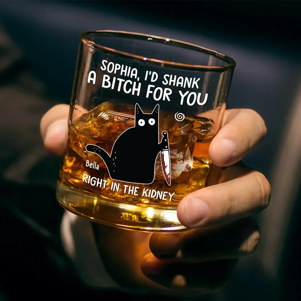 I'd Go To The Ends Of The Earth For You - Funny  Personalized Custom Whiskey Glass - Christmas Gift For Best Friends, Sisters, Family Members, Coworkers - Image 3