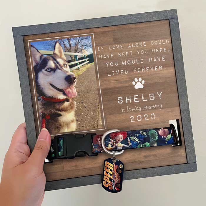 If Love Alone Could Have Kept You Here, You Would Have Lived Forever - Memorial Personalized Custom Pet Loss Sign, Collar Frame - Upload Image, Sympathy Gift, Gift For Pet Owners, Pet Lovers - Image 2