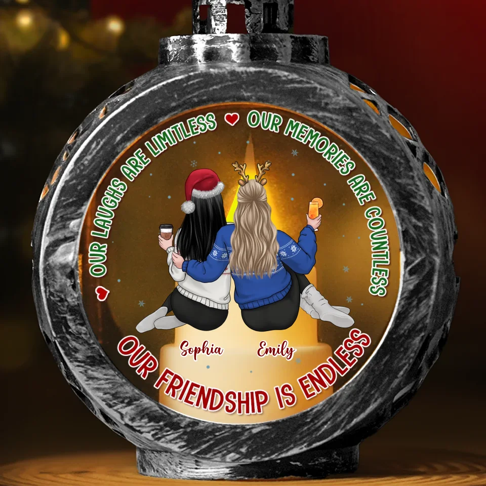 If You Weren't Here, Christmas Won't Be The Same - Bestie Personalized Custom Candlelight Lantern Ornament - Christmas Gift For Best Friends, BFF, Sisters - Image 4