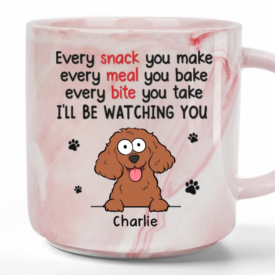 I'll Be Watching You - Dog Personalized Custom Marble Mug - Christmas Gift For Pet Owners, Pet Lovers - Image 2