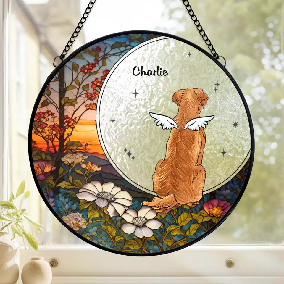 I’ll Miss You Until We Meet Again - Memorial Personalized Custom Stained Glass Window Hanging Suncatcher - Sympathy Gift For Pet Owners, Pet Lovers - Image 2