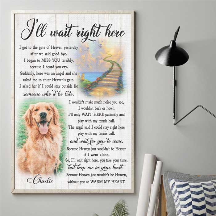I'll Wait Right Here - Upload Image, Personalized Vertical Poster - Image 2