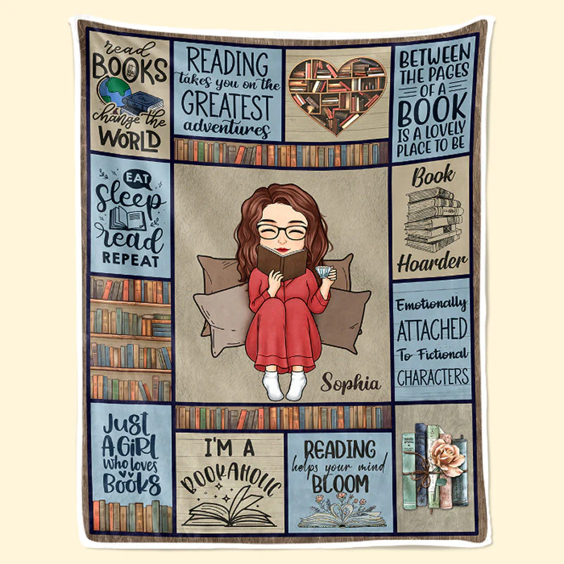 I'm A Bookaholic - Personalized Custom Blanket - Christmas Gift For Book Lovers - Image 2