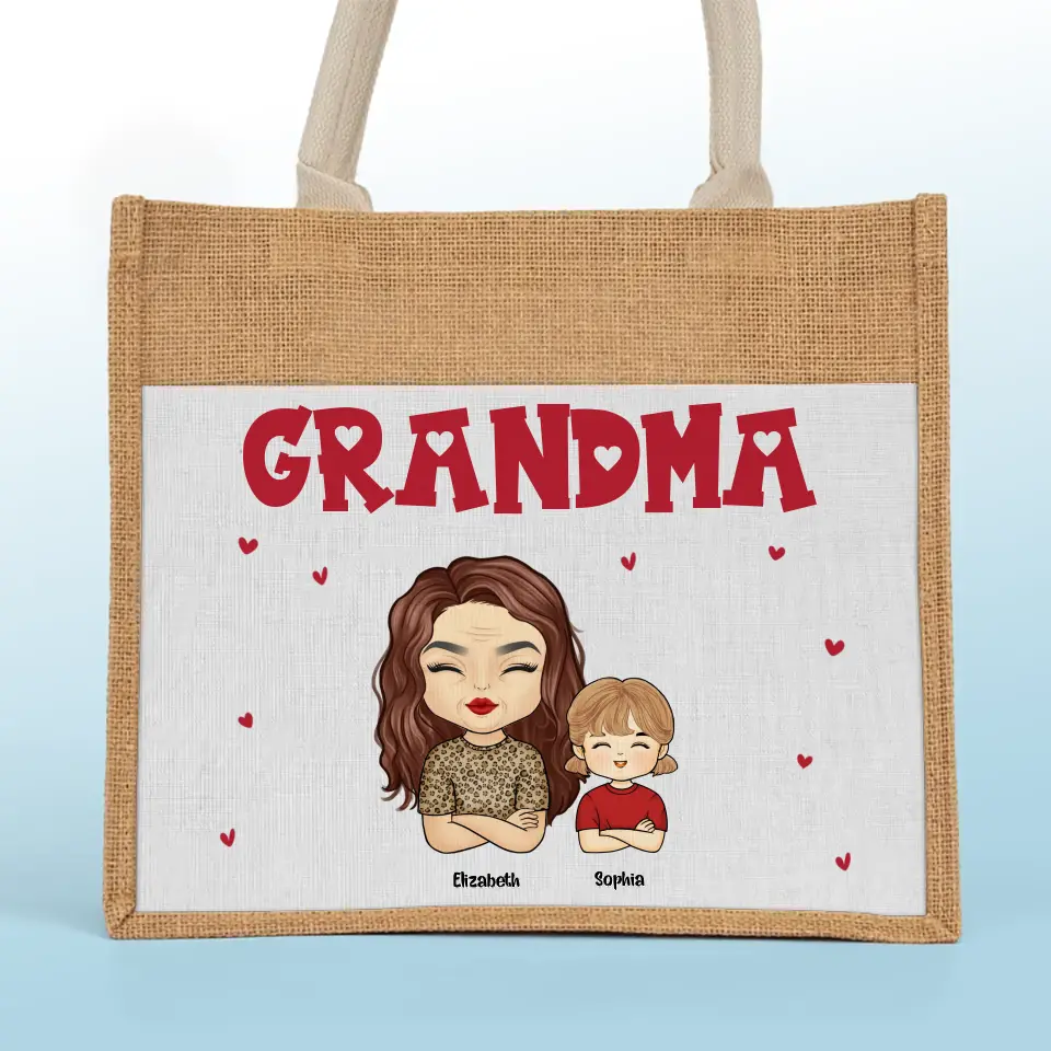 I'm A Professional Grandma - Family Personalized Custom Tote Gift Bags, Jute Tote Bags, Beach Bags - Gift For Mom, Grandma - Image 2