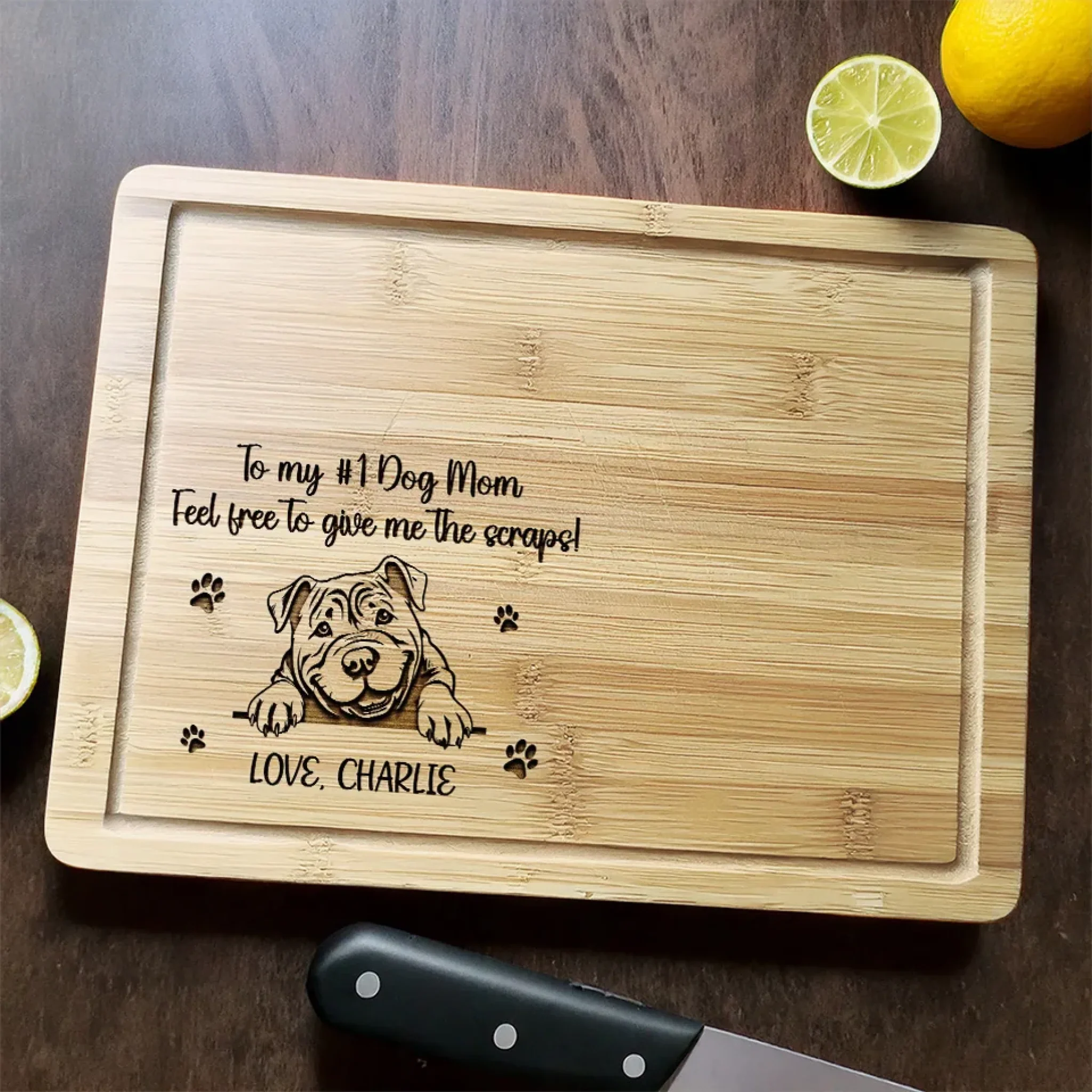 I’m Always Ready For The Scraps - Dog Personalized Custom Engraved Wooden Cutting Board - Gift For Pet Owners, Pet Lovers - Image 3