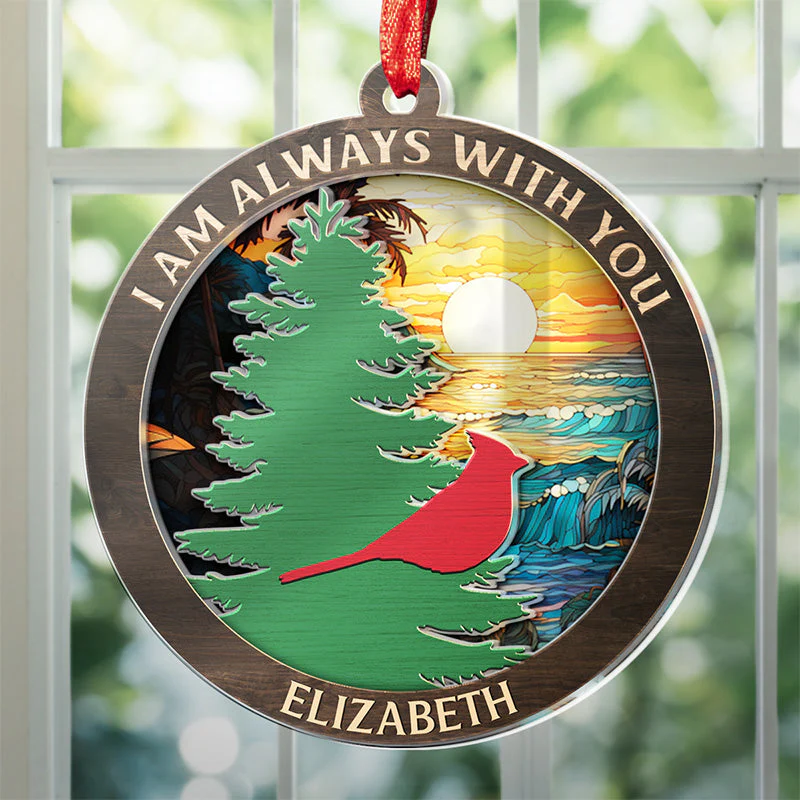 I'm Always With You - Memorial Personalized Custom Suncatcher Ornament - Acrylic Round Shaped - Christmas Gift, Sympathy Gift For Family Members - Image 5