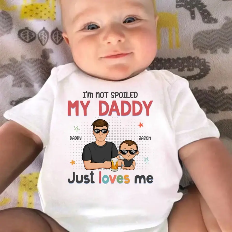 I'm As Lucky As Can Be - Family Personalized Custom Baby Onesie - Father's Day, Baby Shower Gift, Gift For First Dad - Image 4