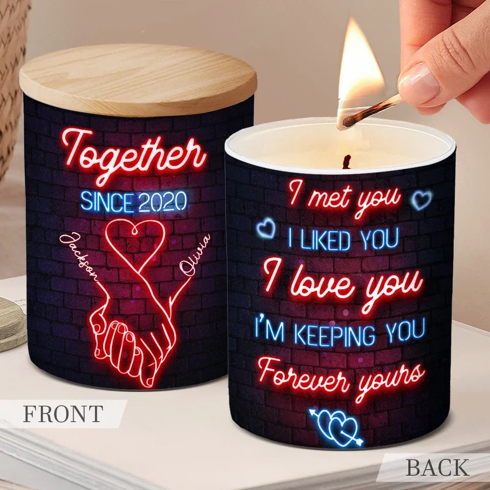 I'm Keeping You Forever Yours - Couple Personalized Custom Smokeless Scented Candle - Christmas Gift For Husband Wife, Anniversary - Image 3