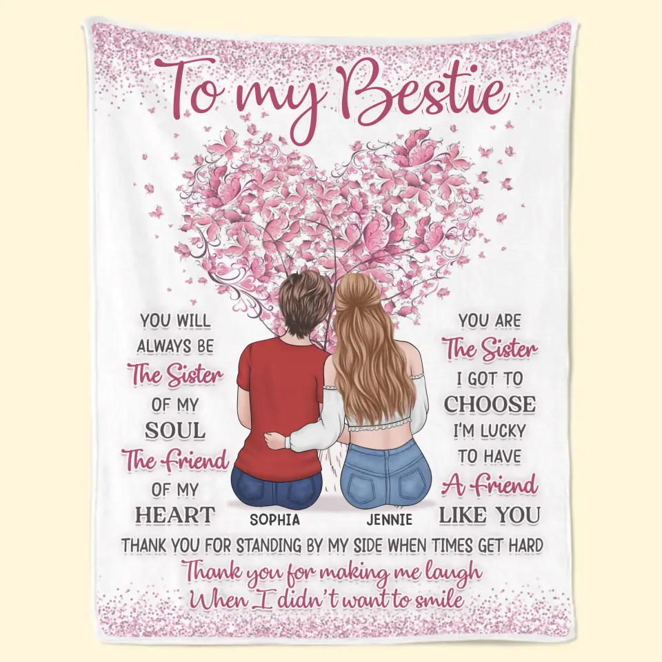I'm Lucky To Have A Friend Like You - Bestie Personalized Custom Blanket - Gift For Best Friends, BFF, Sisters - Image 3
