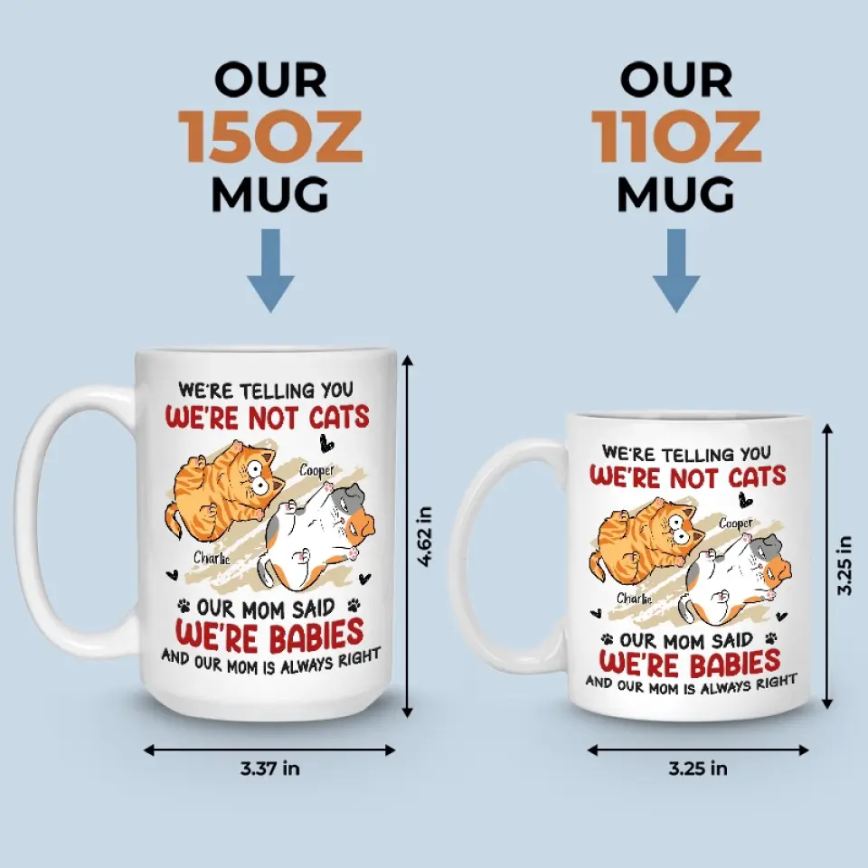 I'm Not A Cat, My Mom Said I'm A Baby - Cat Personalized Custom Mug - Gift For Pet Owners, Pet Lovers - Image 5