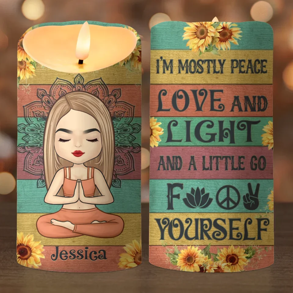 I'm Not Sugar And Spice, I'm Sage And Hood - Yoga Personalized Custom LED Candle - Christmas Gift For Yoga Lovers - Image 2
