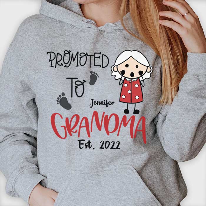 I'm Promoted To Grandma - Gift For Mom, Grandma - Personalized Unisex T-shirt, Hoodie - Image 2