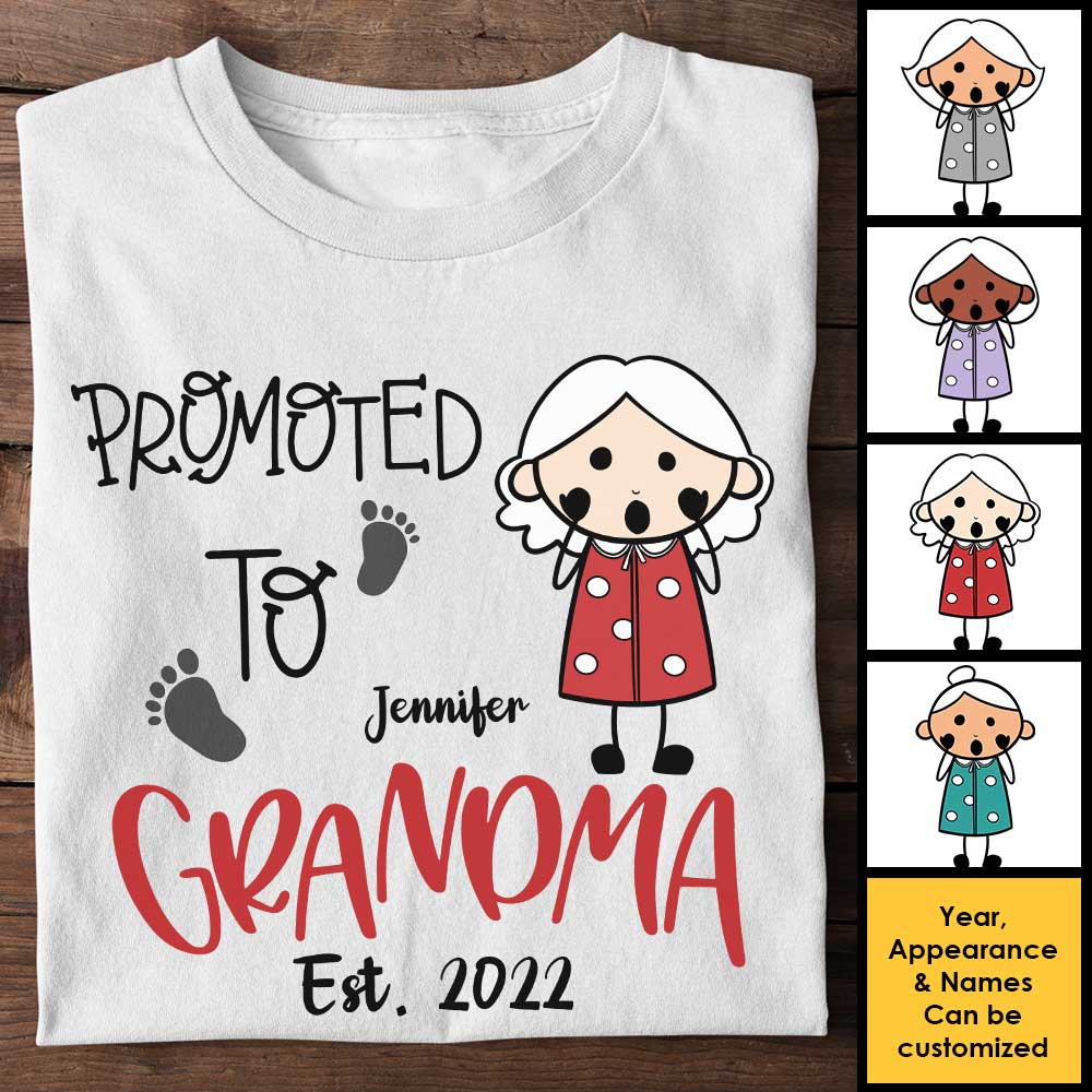 I'm Promoted To Grandma - Gift For Mom, Grandma - Personalized Unisex T-shirt, Hoodie - Image 3