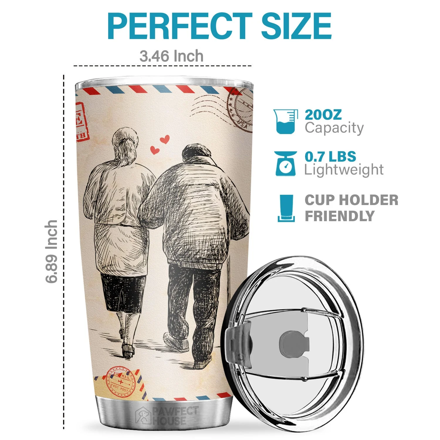 The Day I Met You I Found My Missing Piece I'm Proud To Be Yours - Tumbler - To My Wife, Gift For Wife, Anniversary, Engagement, Wedding, Marriage Gift - Image 2