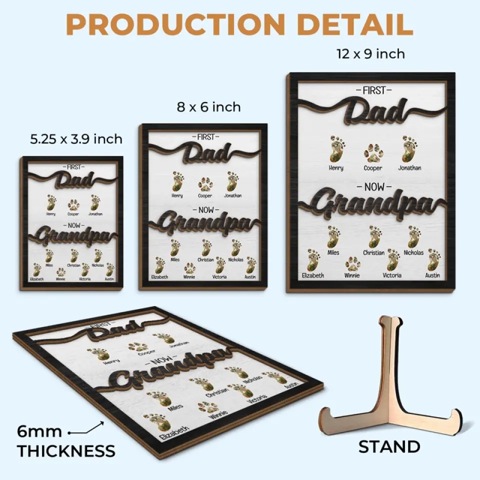 I’m So Lucky To Have Your Love - Family Personalized Custom 2-Layered Wooden Plaque With Stand - Father's Day, Gift For Dad, Grandpa - Image 6