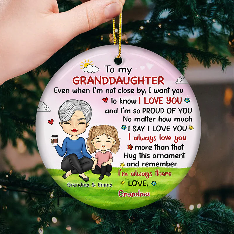 I'm So Proud Of You - Family Personalized Custom Ornament - Ceramic Round Shaped - Christmas Gift For Grandma - Image 2