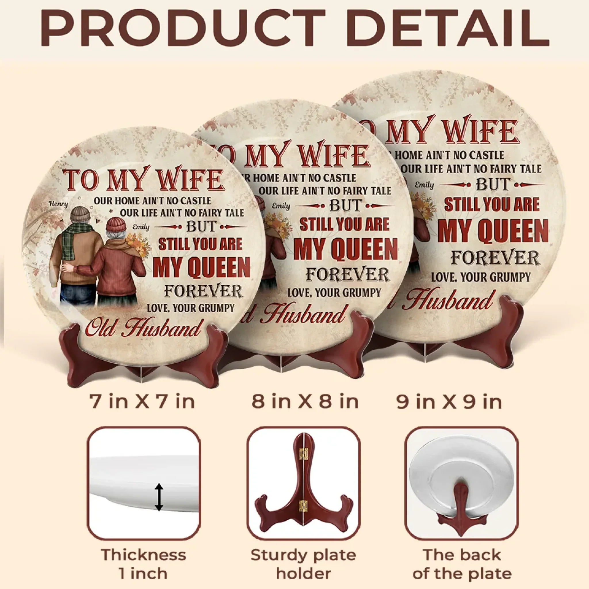 I’m Still Here, Still Grumpy, And Still Yours - Couple Personalized Custom Ceramic Plate - Gift For Husband Wife, Anniversary - Image 5