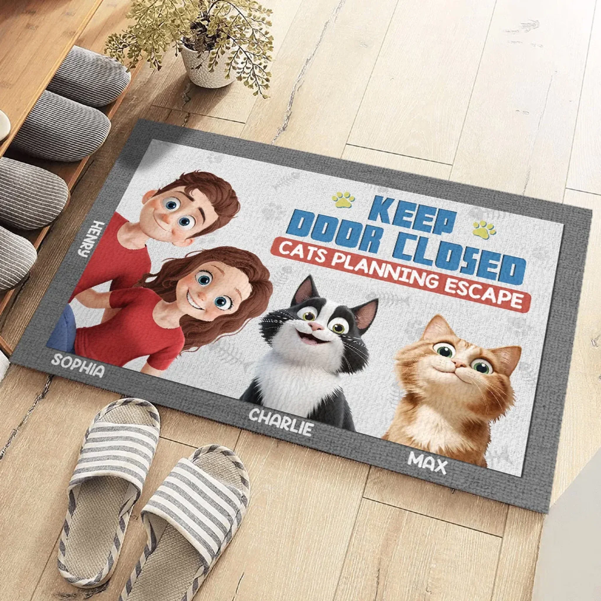 In A World Full Of Chaos, Cats Bring Peace - Cat Personalized Custom Home Decor Decorative Mat - House Warming Gift For Pet Owners, Pet Lovers - Image 3