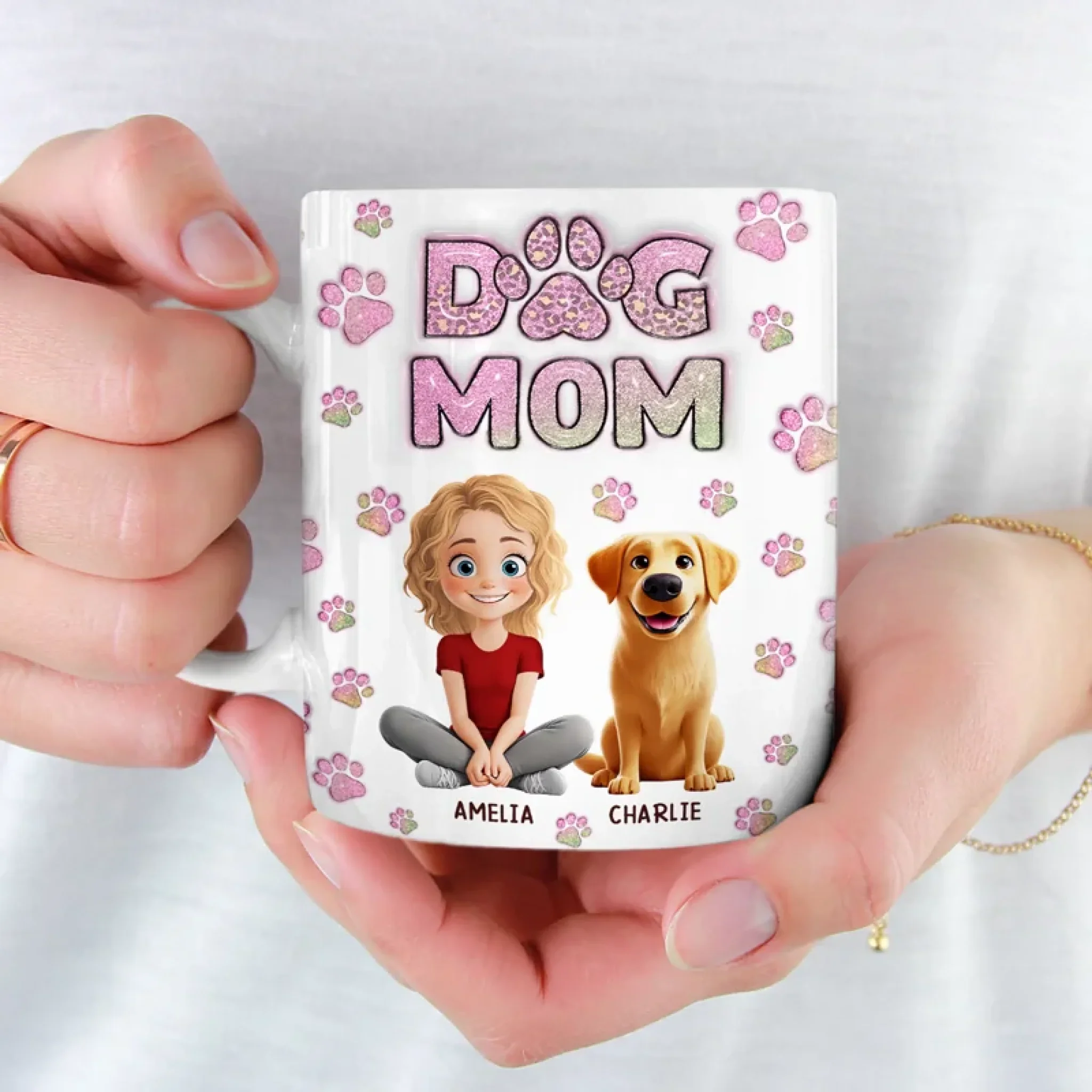 In A World Full Of Chaos, Pets Bring Peace - Dog & Cat Personalized Custom 3D Inflated Effect Printed Mug - Gift For Pet Owners, Pet Lovers - Image 4
