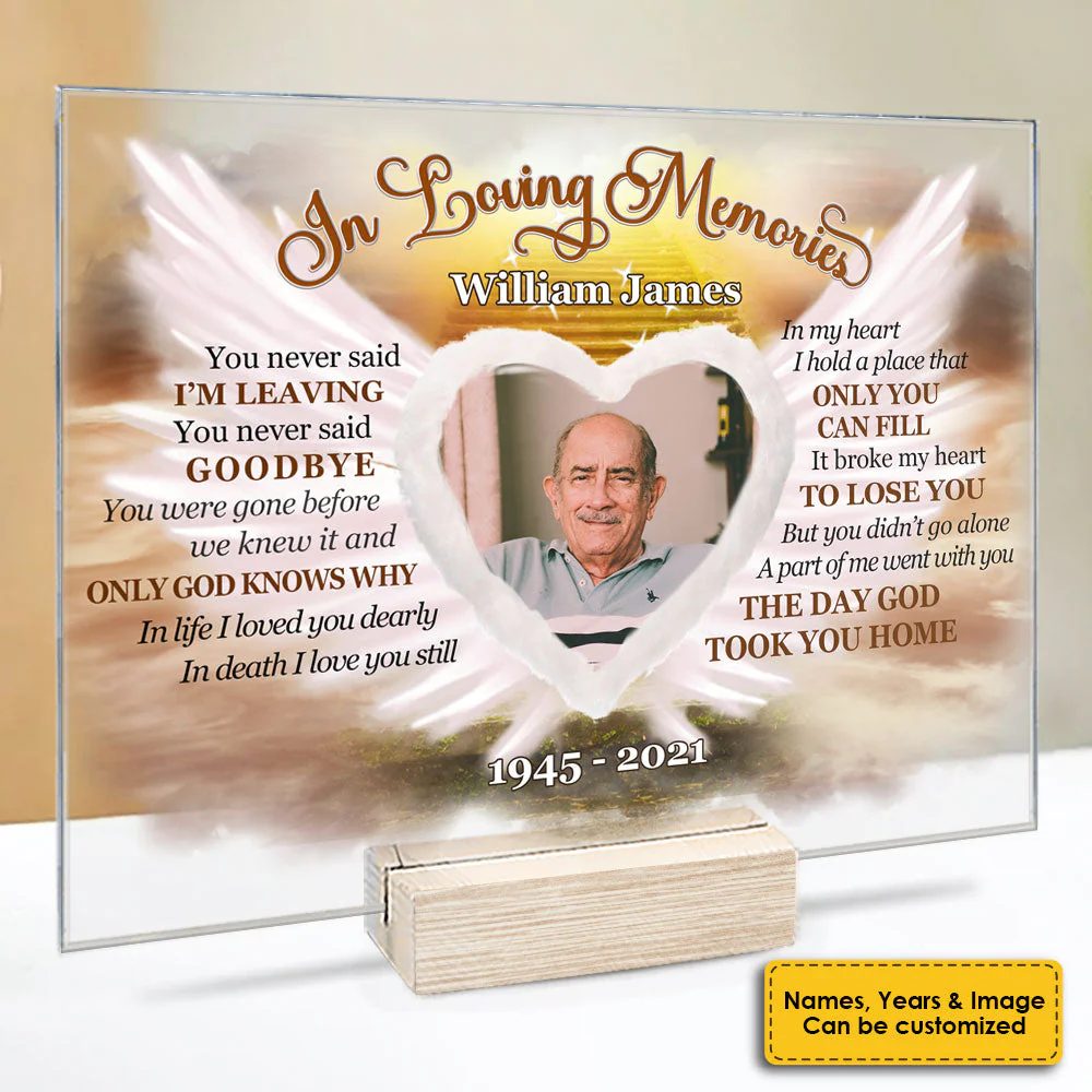 In Death I Love You Still - Personalized Acrylic Plaque - Upload Image, Husband Wife - Image 4