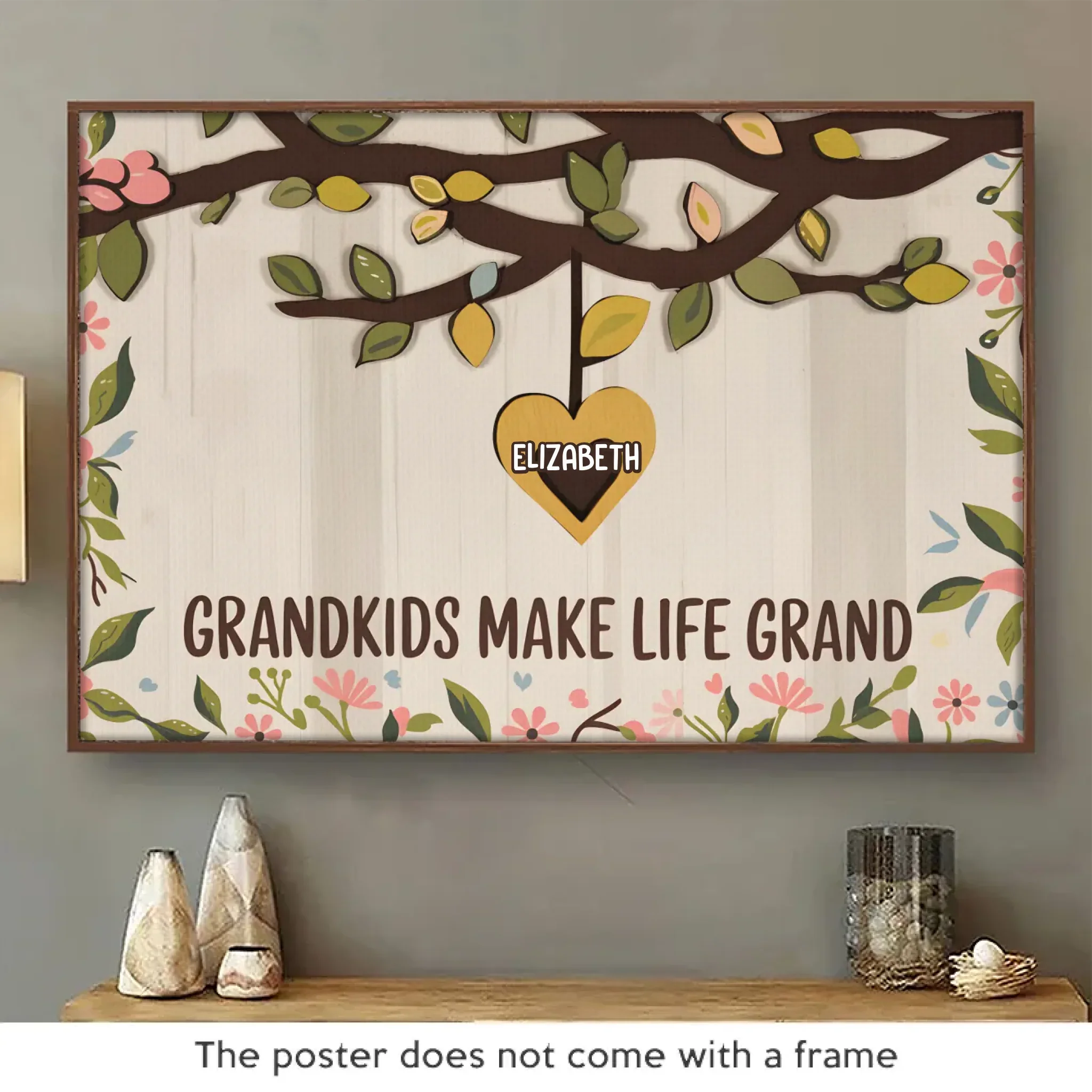 In Every Heart, A Family’s Love - Family Personalized Custom Horizontal Poster - Gift For Mom, Grandma - Image 2