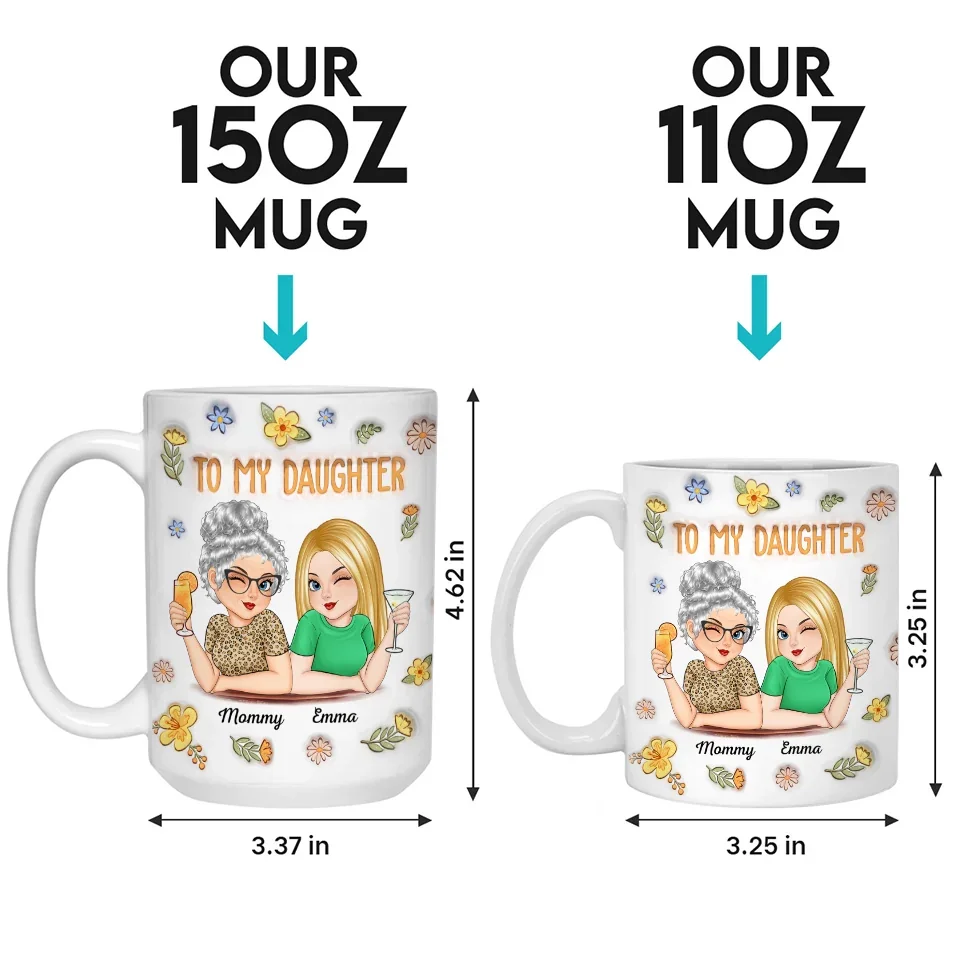 In Her Smile, I See My Own Heart Reflected - Family Personalized Custom 3D Inflated Effect Printed Mug - Gift For Daughter - Image 6