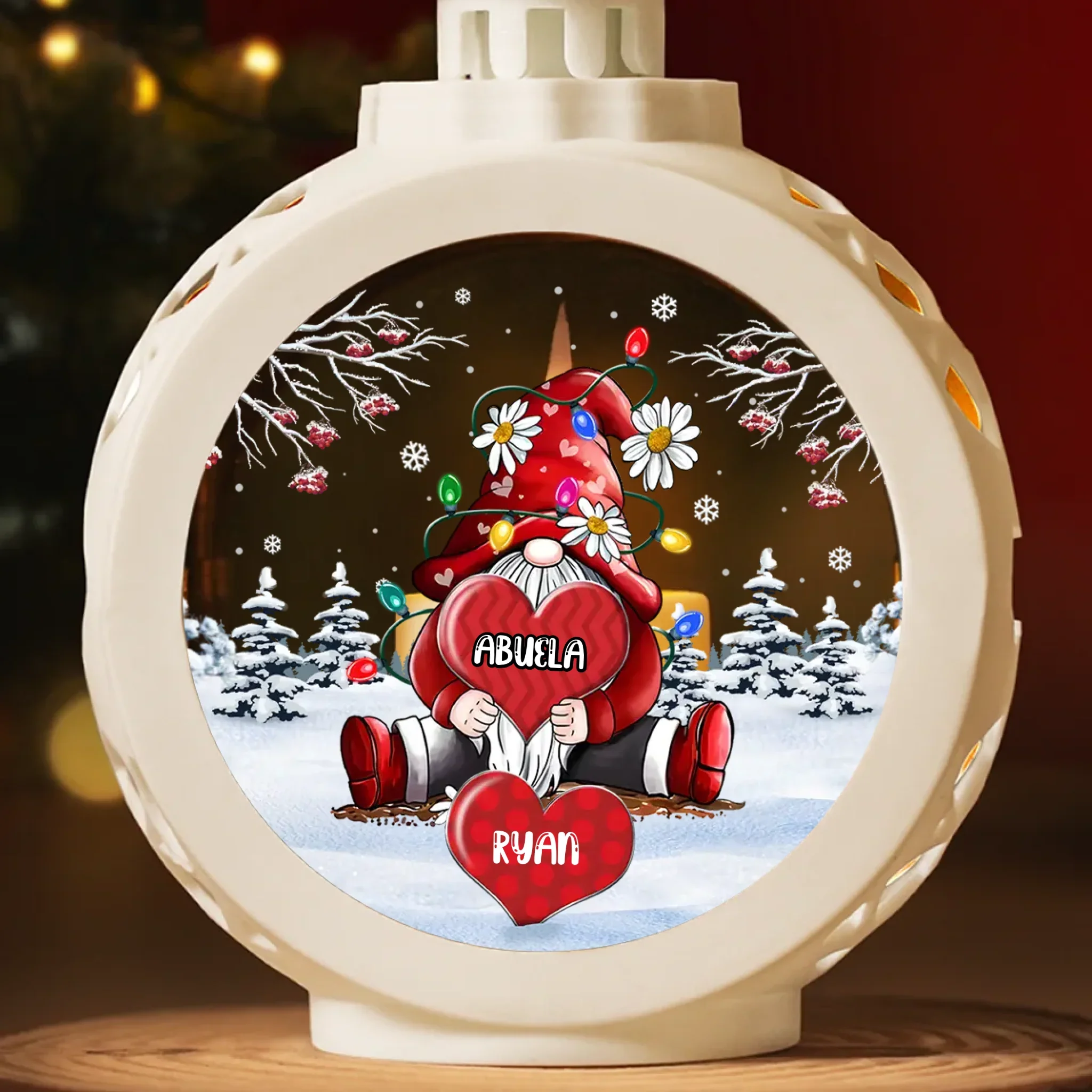 In My Heart, There’s Always Room For My Grandkids - Family Personalized Custom Candlelight Lantern Ornament - Christmas Gift For Mom, Grandma - Image 3