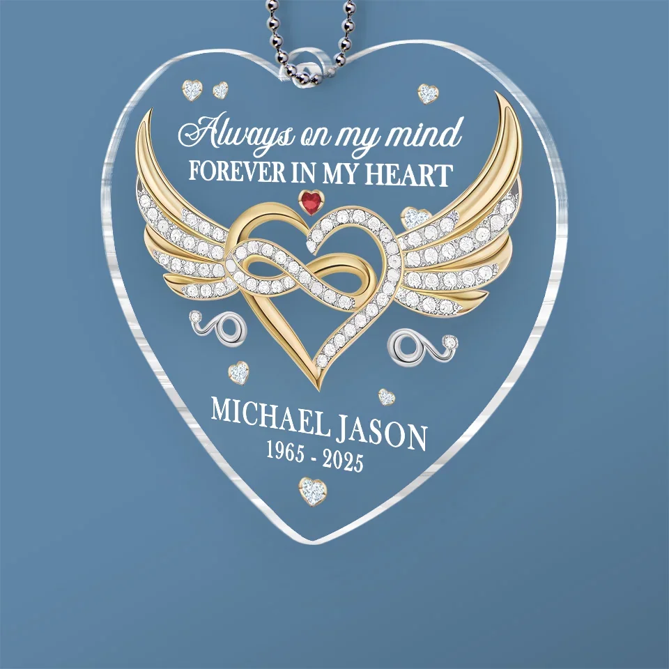 In Our Memories, You Live On - Memorial Personalized Custom Car Ornament - Acrylic Custom Shaped - Sympathy Gift For Family Members - Image 3