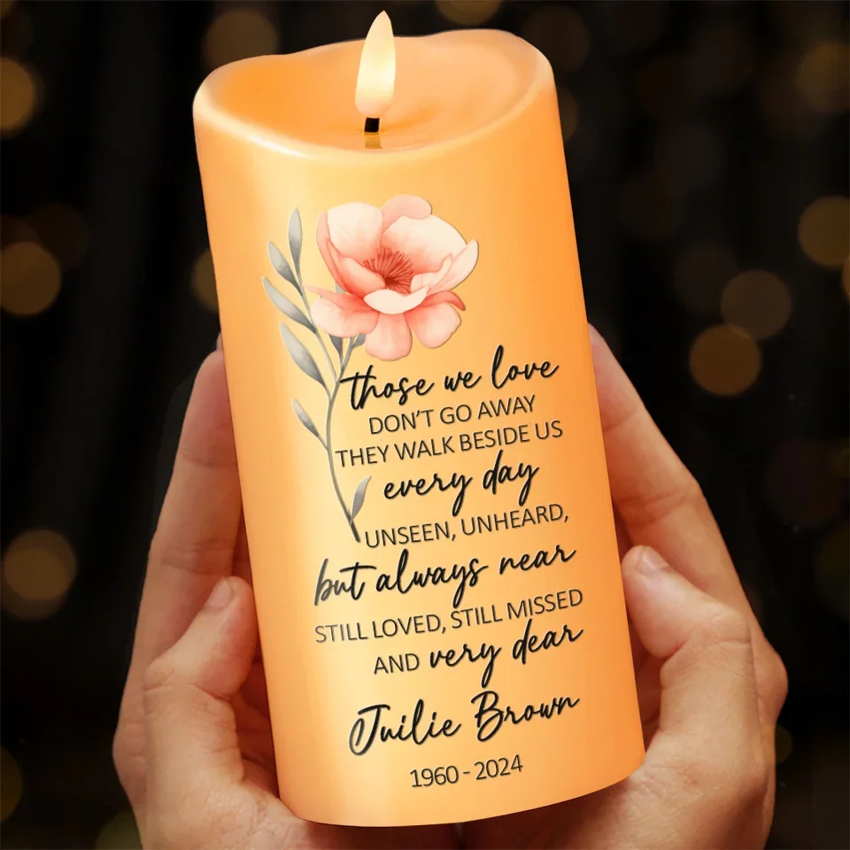 In Our Memory, You Are Always Near - Memorial Personalized Custom LED Candle - Sympathy Gift, Christmas Gift For Family Members - Image 3