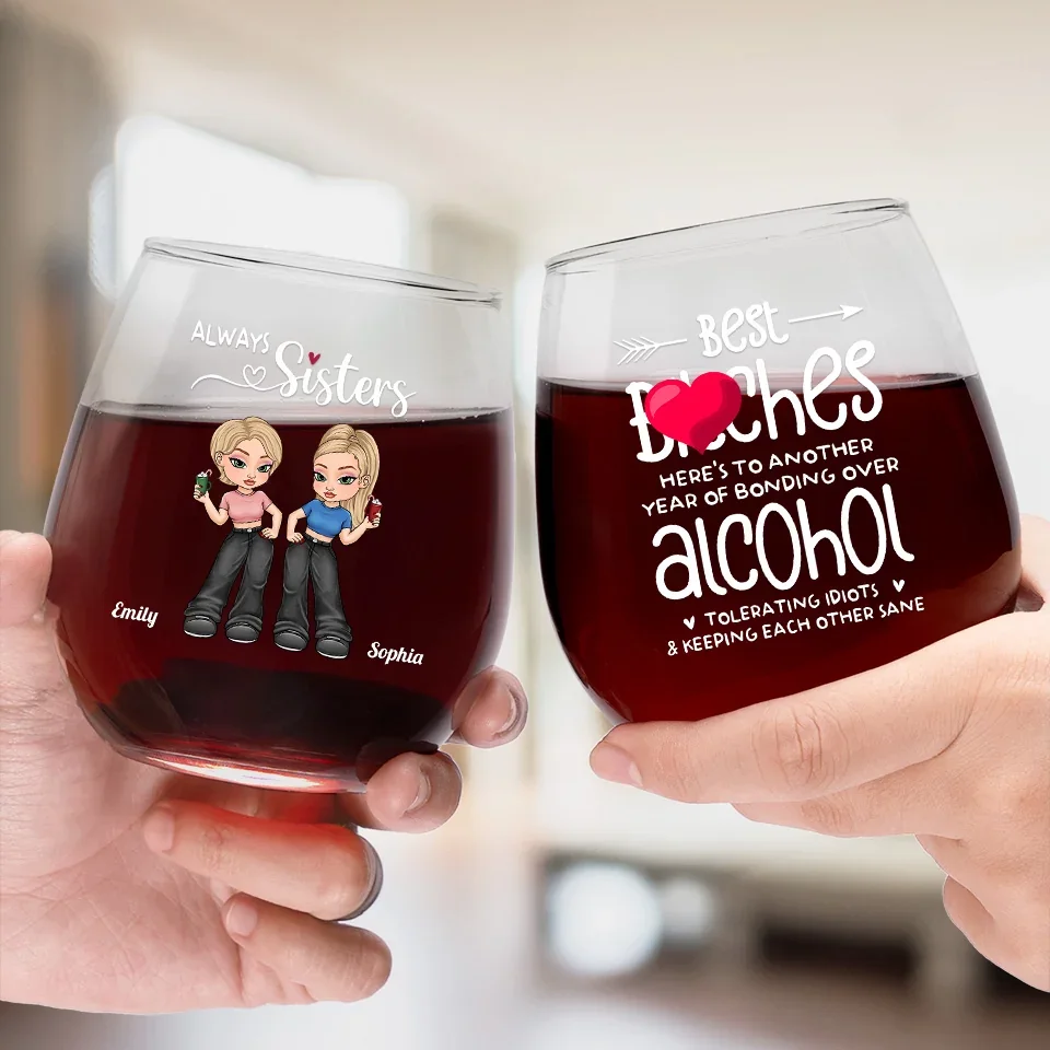 In Squad We Trust - Bestie Personalized Custom Wine Glass - Gift For Best Friends, BFF, Sisters - Image 3
