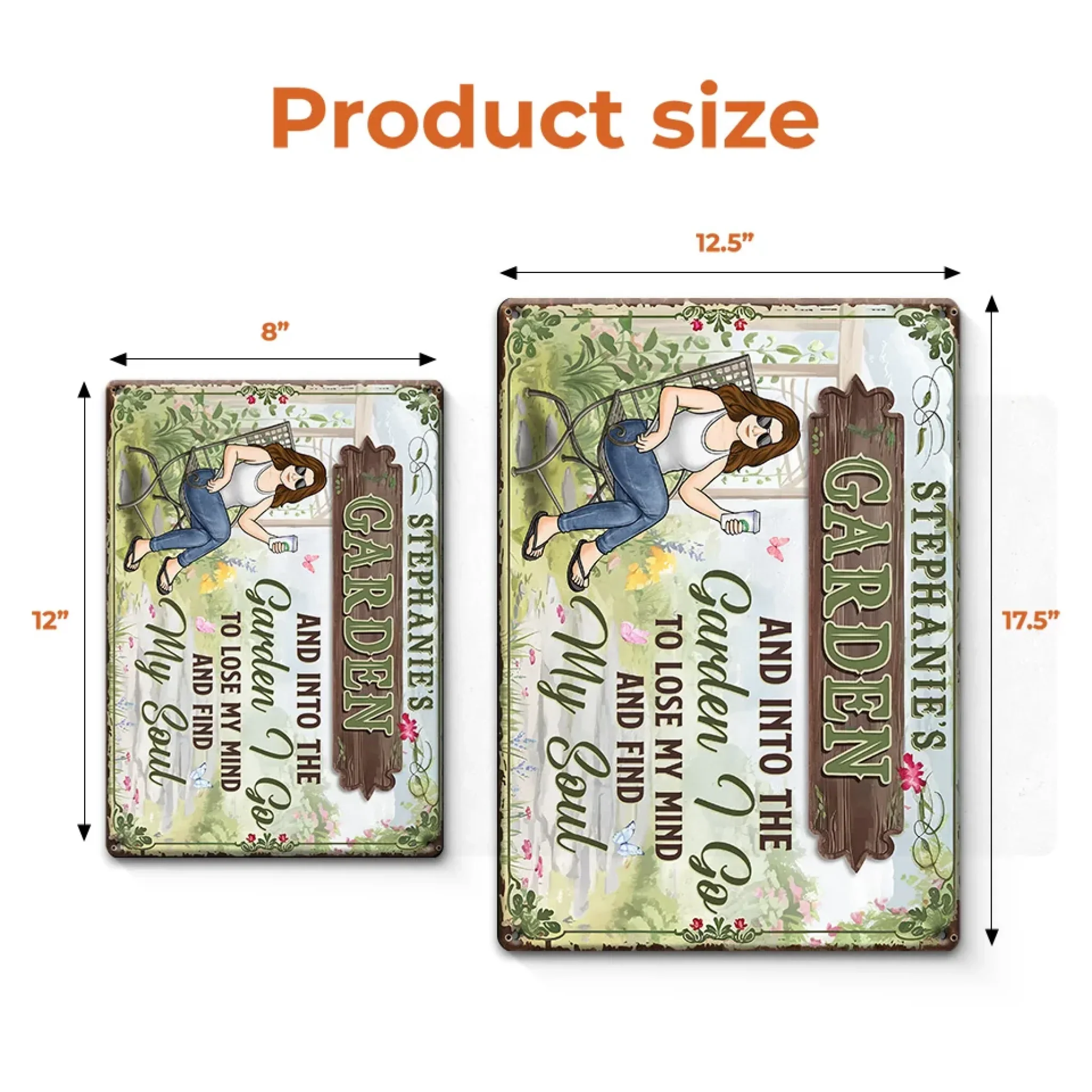 In The Garden, I Calm My Mind And Free My Soul - Family Personalized Custom Home Decor Metal Sign - Gift For Yourself, Best Friends, Siblings, Family Members - Image 5